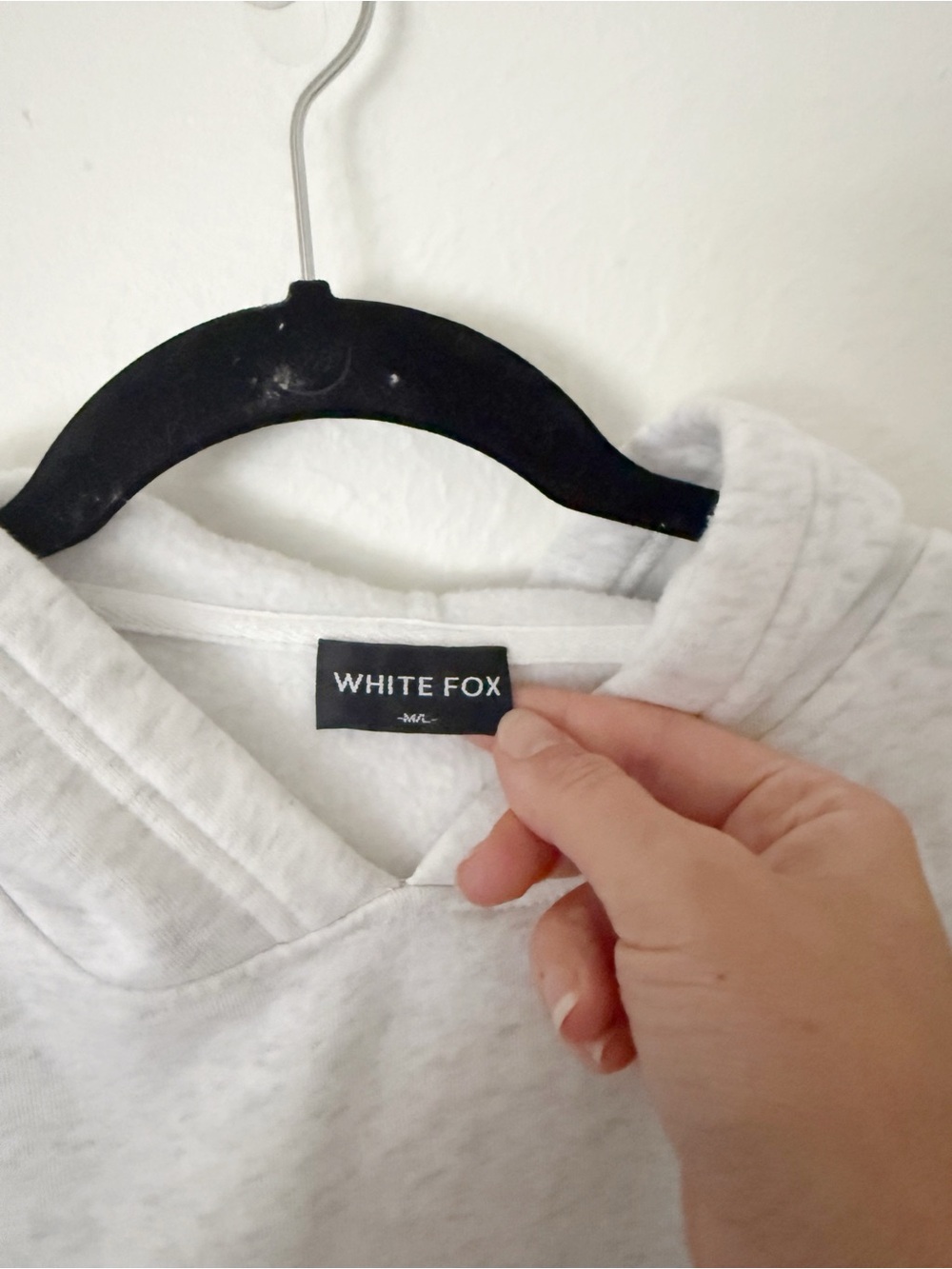 White Fox Boutique Offstage Light Gray Hoodie Sz M/L - Picture 4 of 12